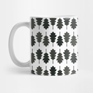 Oak Leaves Pattern (Black) Mug